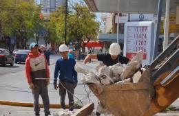 Trabajos de reparación en 9 de Julio y Avenida de Mayo