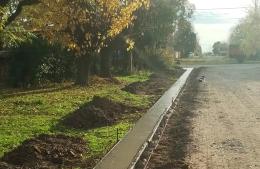 Comenzaron las obras de cordón cuneta en La Violeta