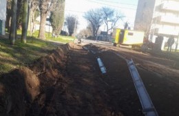 Obra de cordón cuneta en el Barrio La Amalia