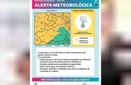 Advierten por bajas temperaturas y emiten alerta amarilla