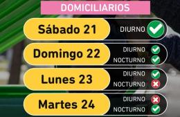 Recolección de residuos durante el fin de semana largo
